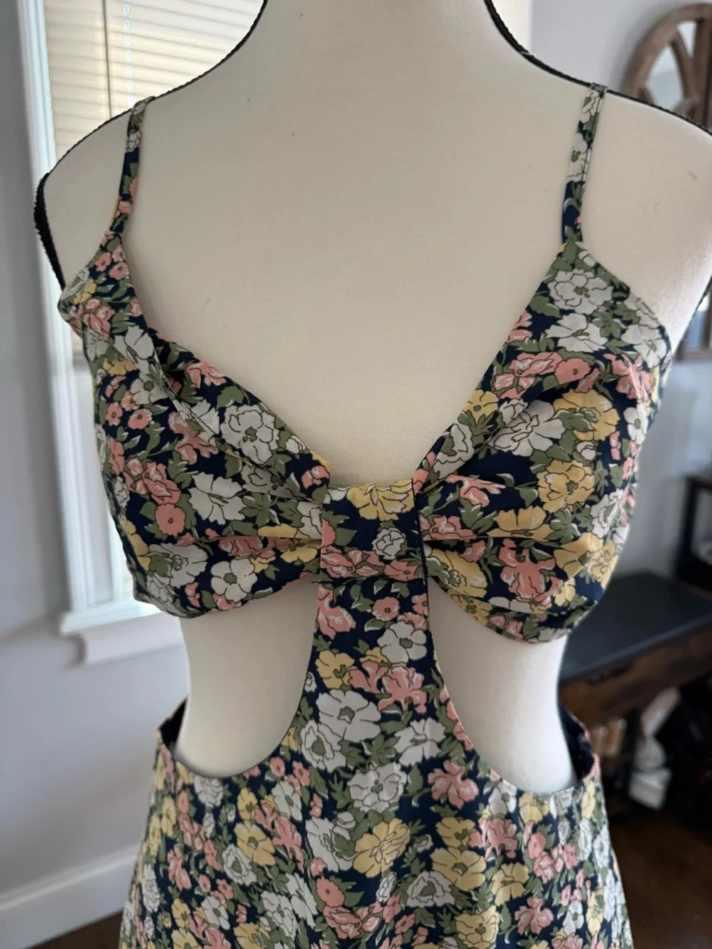 Lulu's Black Floral Cutout Midi Dress with Pastel Blooms - Picture 9 of 14